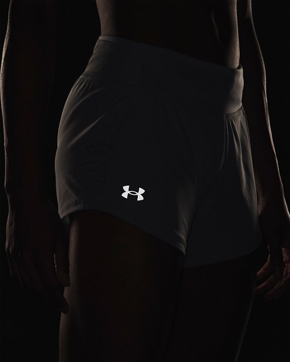 Women's UA Speedpocket Shorts, Gray, pdpMainDesktop image number 4